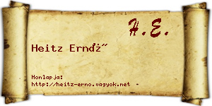 Heitz Ernő névjegykártya